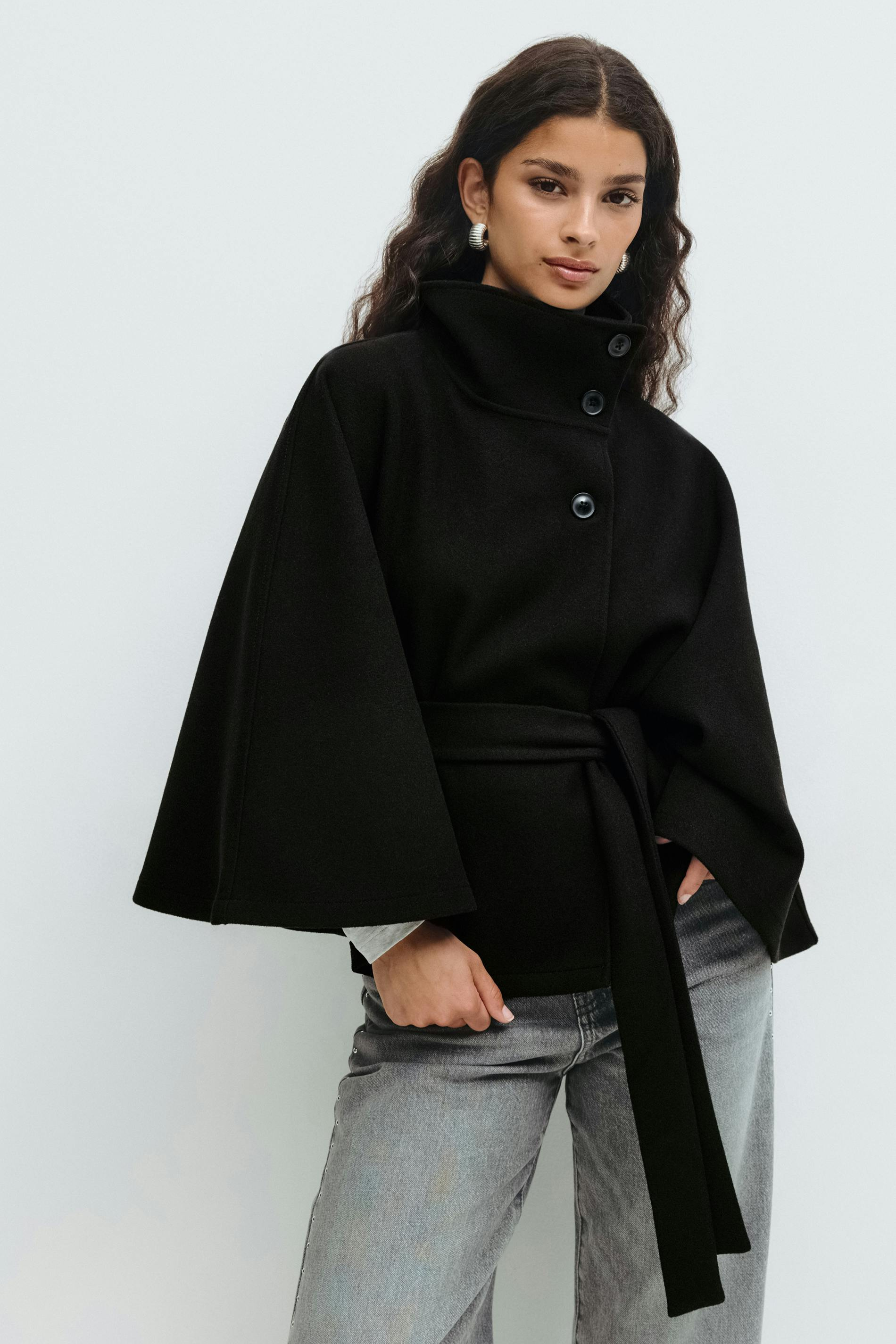 ARIA | Belted Cape Jacket