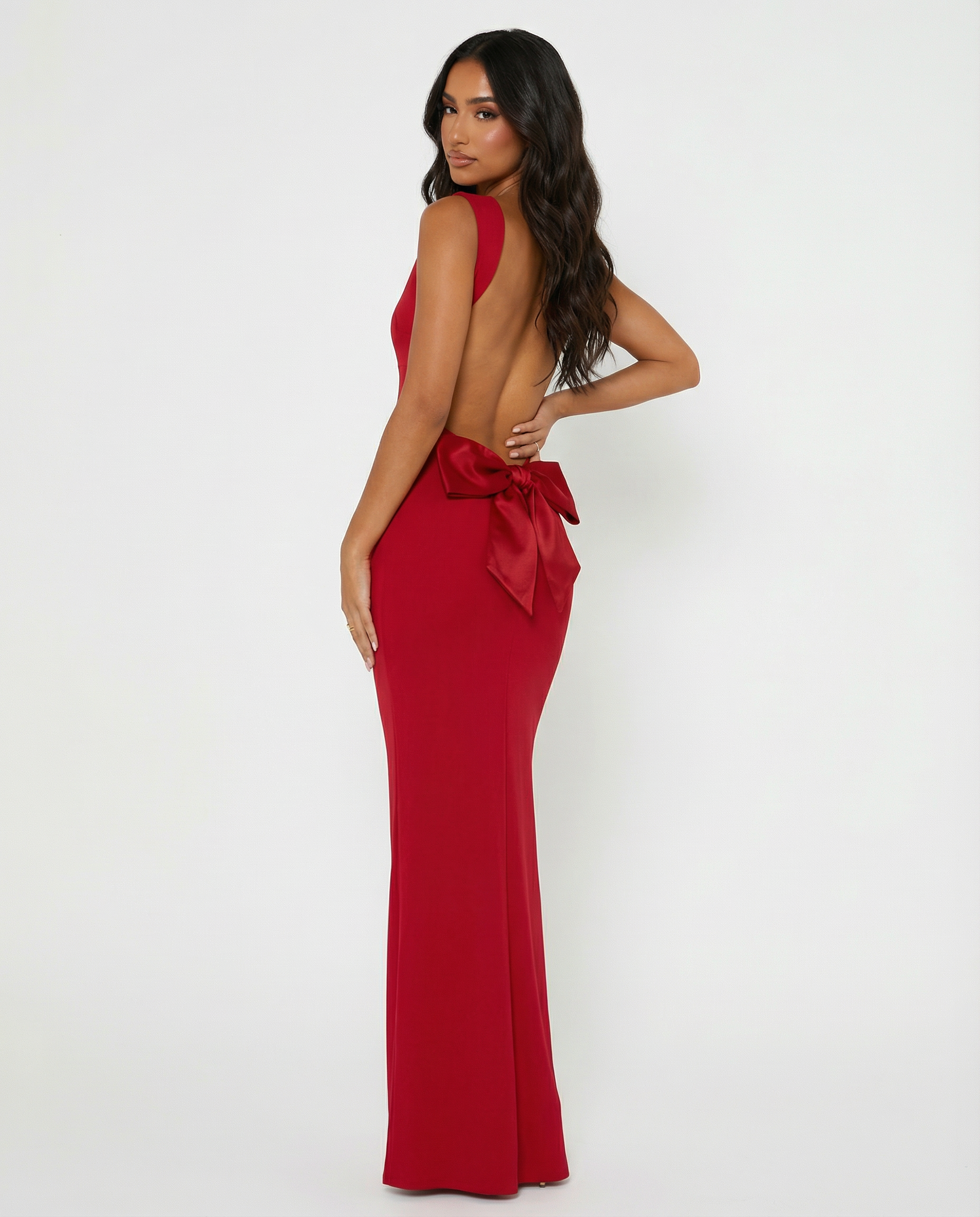 strapless open back dress Aria Red Mini Dress – Dominique Ansari main image 1