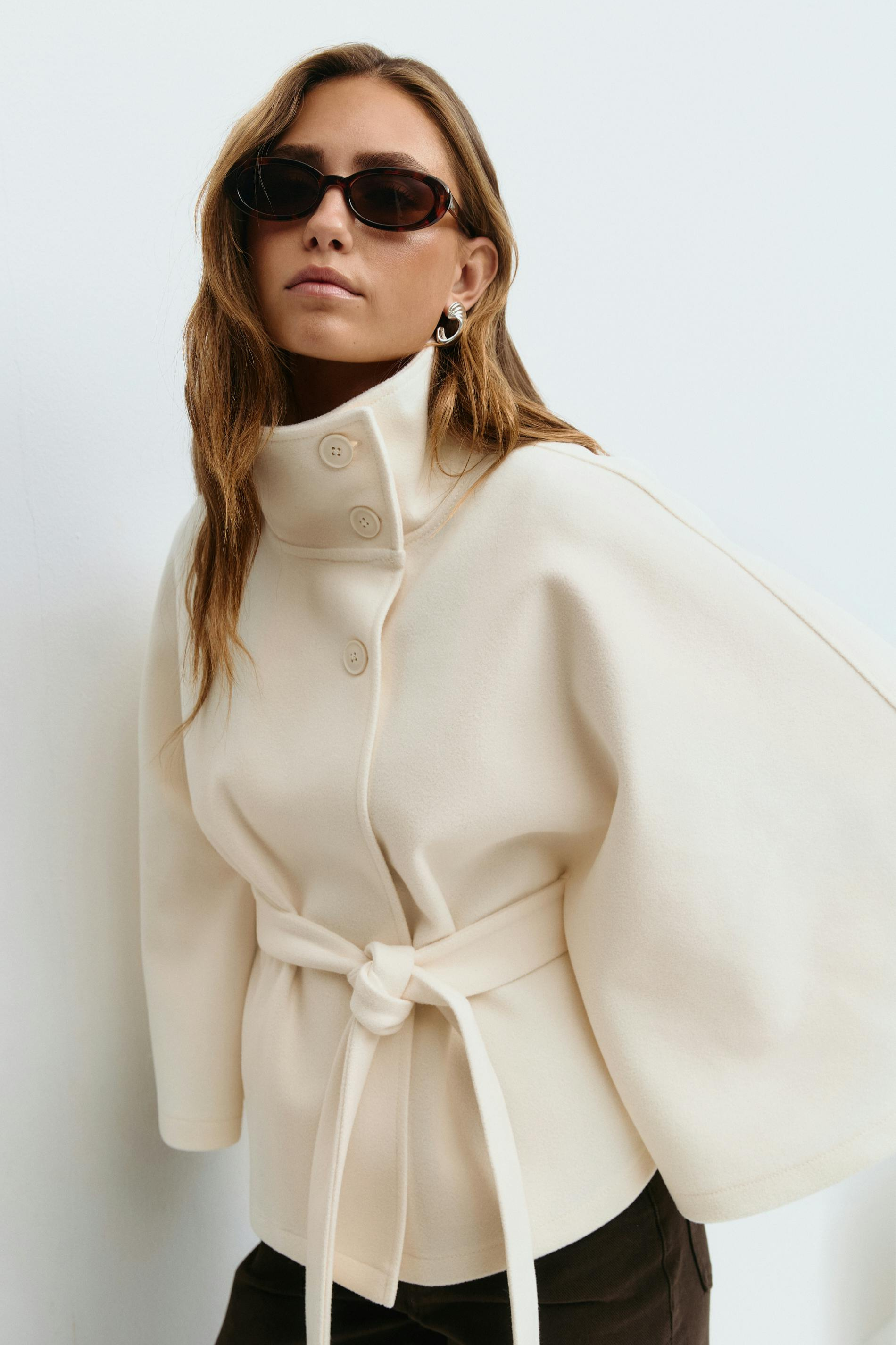 ARIA | Belted Cape Jacket