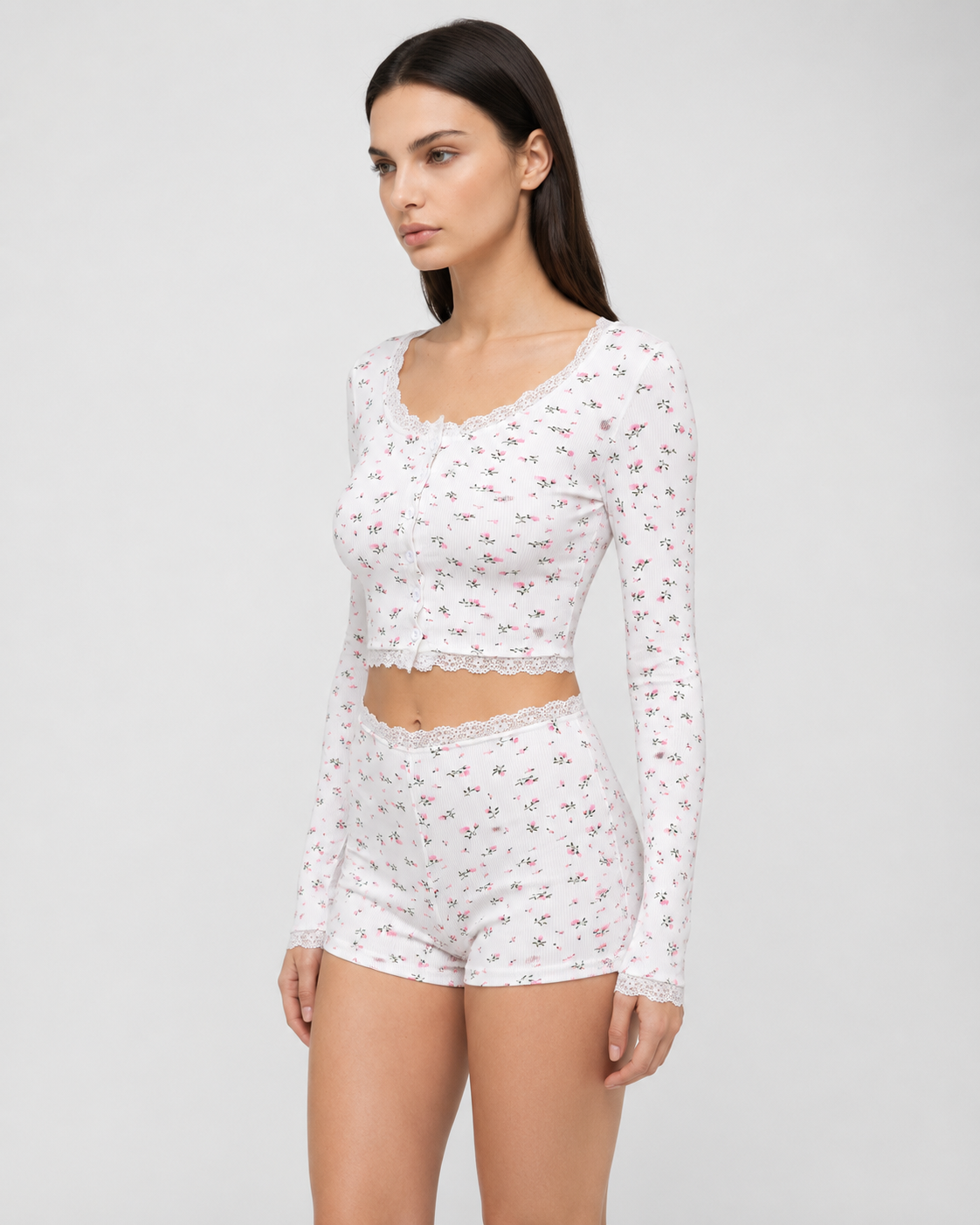 Soft Girl Floral PJ Set