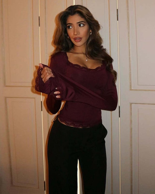 ARIA | Lace Trim Top