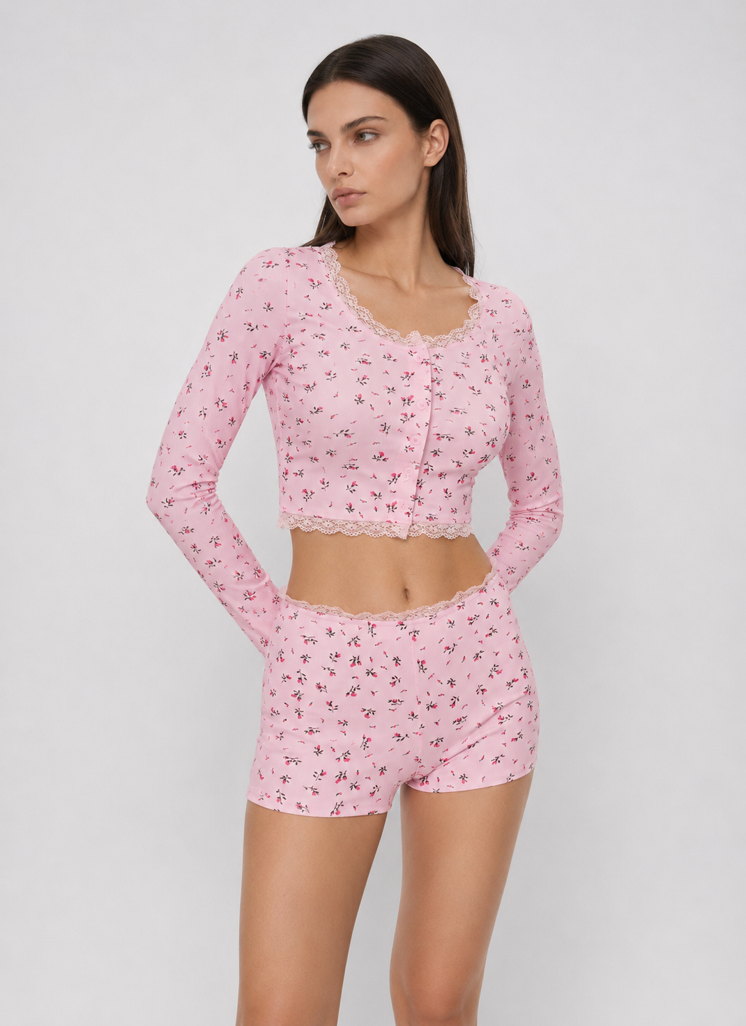Soft Girl Floral PJ Set