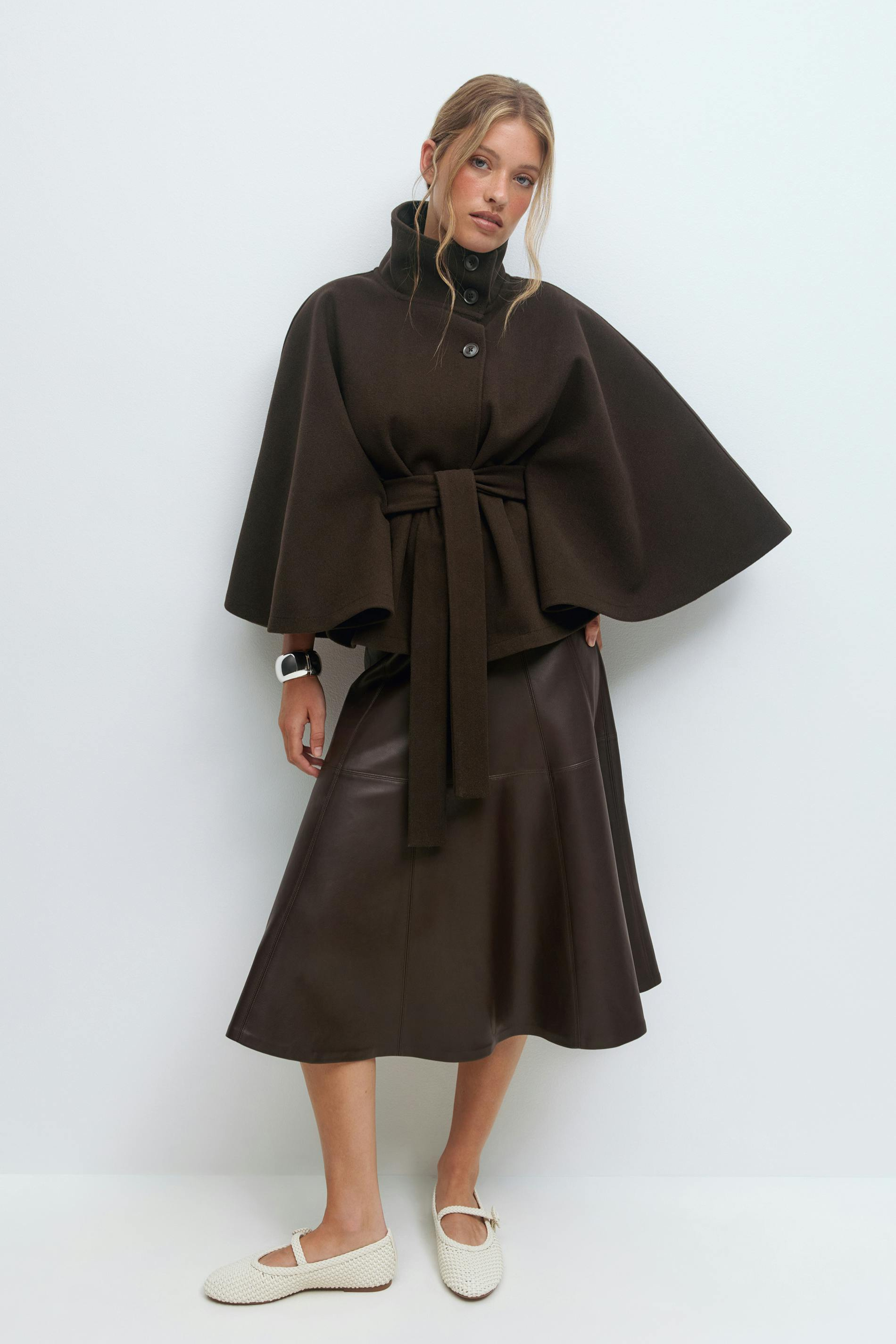 ARIA | Belted Cape Jacket