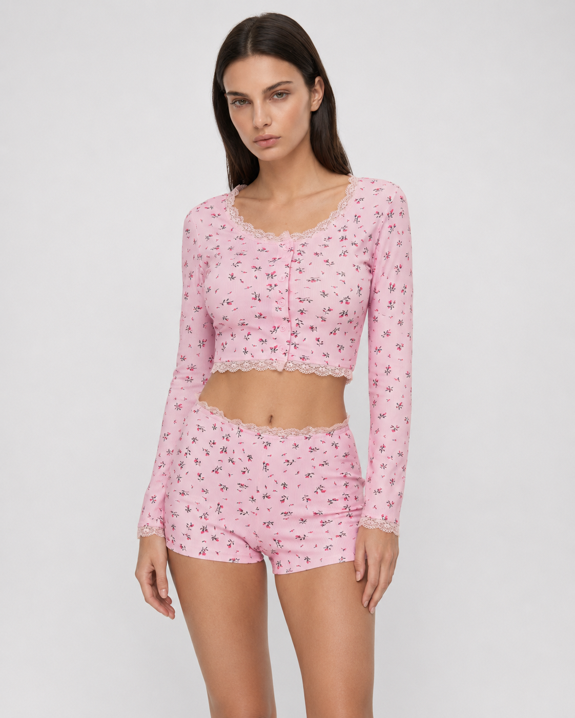 Soft Girl Floral PJ Set