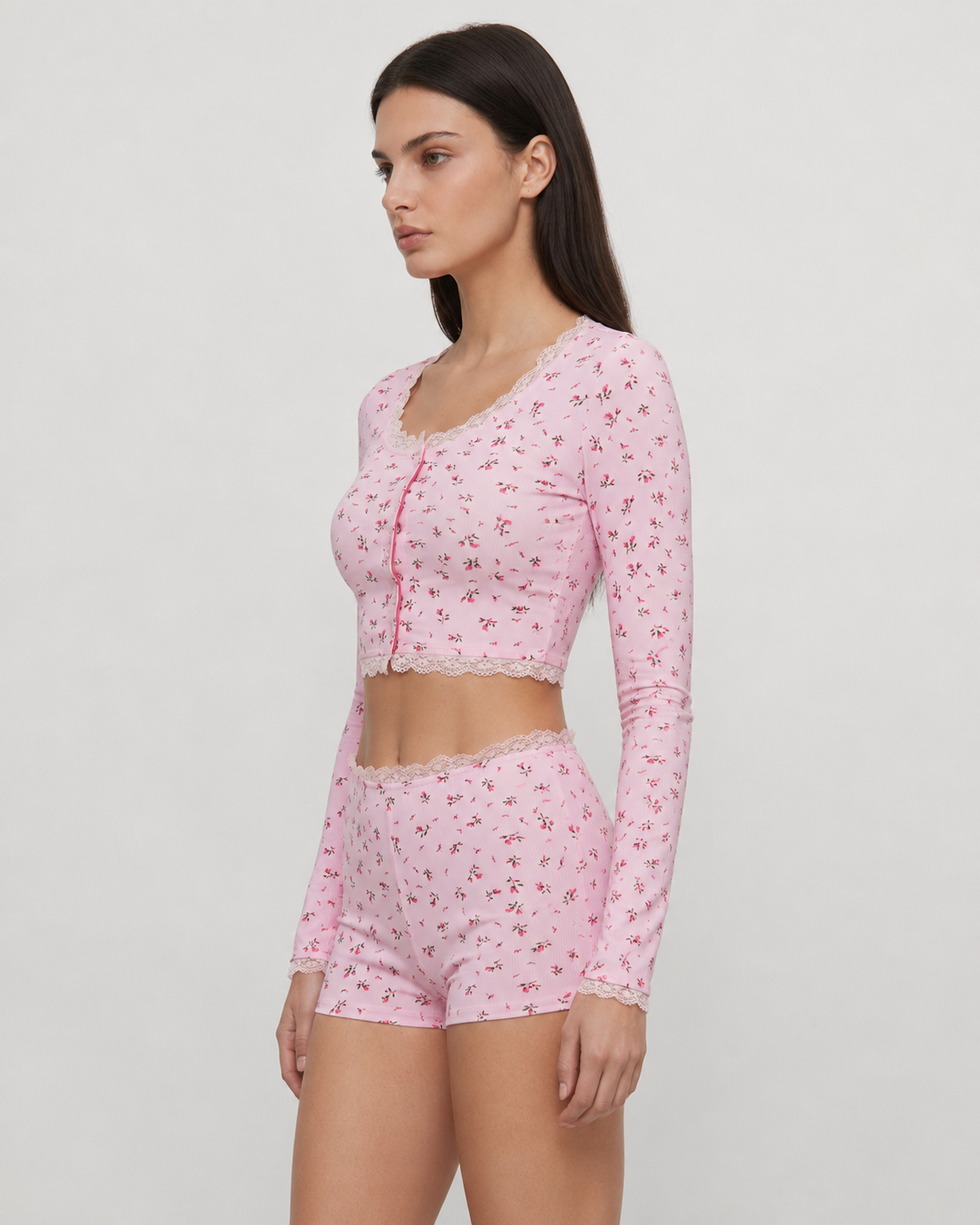 Soft Girl Floral PJ Set