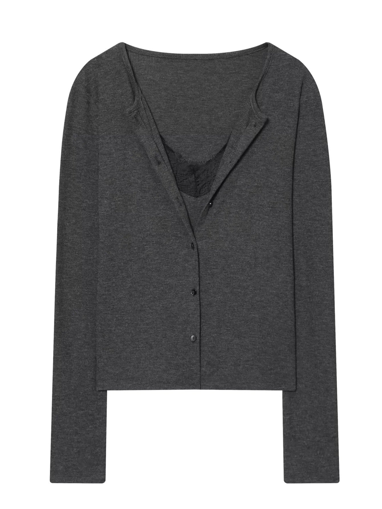 ARIA | Lace-Trim Layered Cardigan