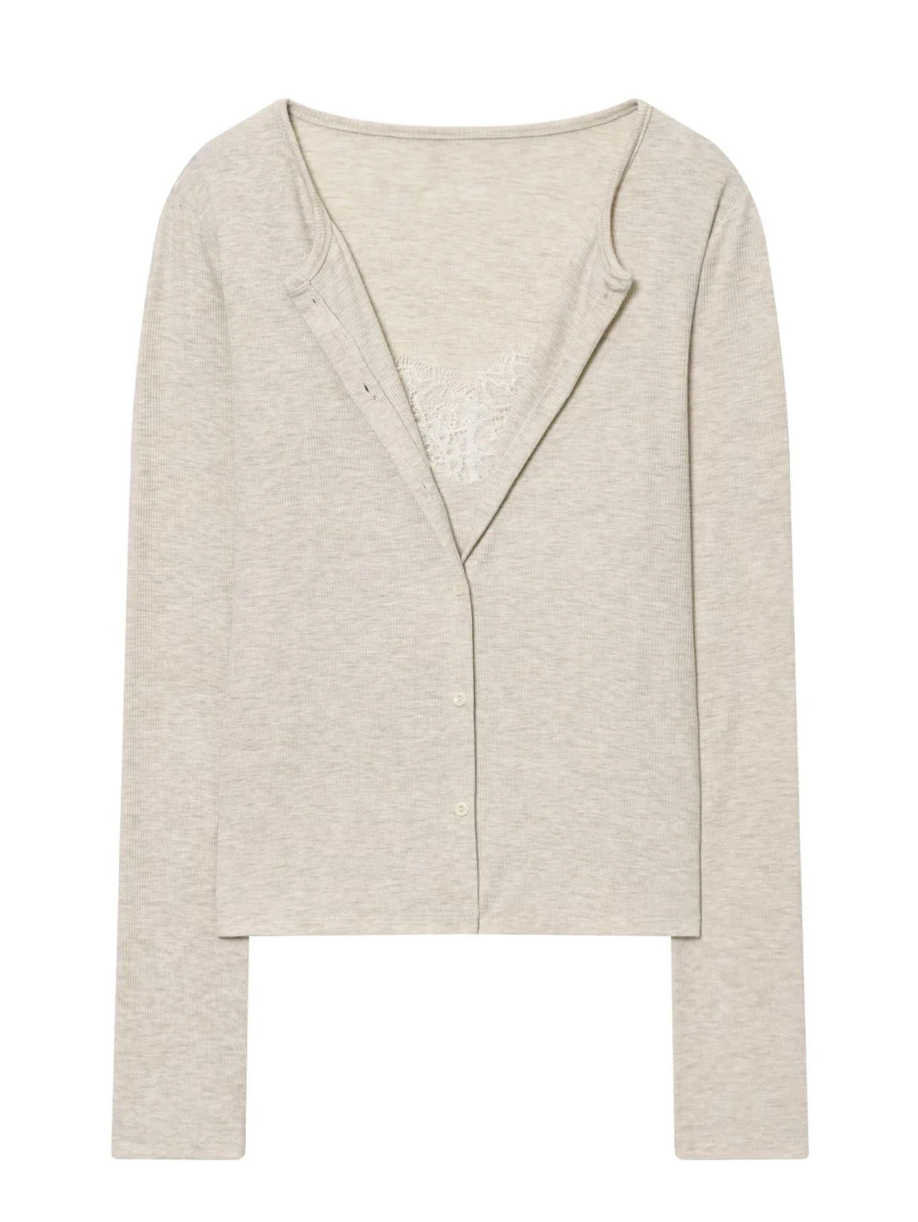 ARIA | Lace-Trim Layered Cardigan